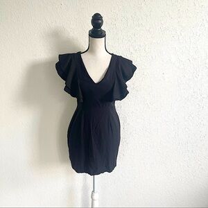 FAVLUX Women’s Sleeveless V-neck Mini Dress Size Medium Ruffle Sleeves Casual